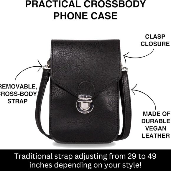 Versatile Women's Crossbody Phone Wallet - Featherlight Faux Leather Design - Picture 3 of 6